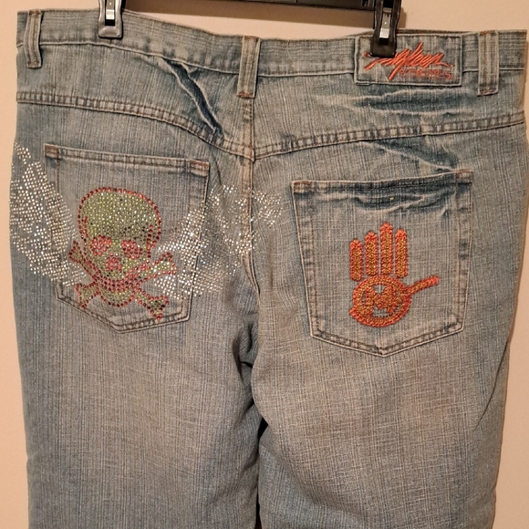 Miskeen Orginals Embellished Blue Jeans.  Size 42/32 - Picture 1 of 10